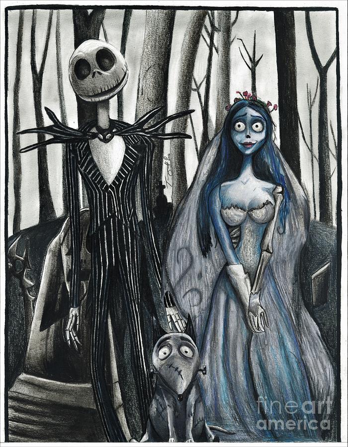 Jack and Corpse Bride Drawing by Tony Orcutt Fine Art Americ
