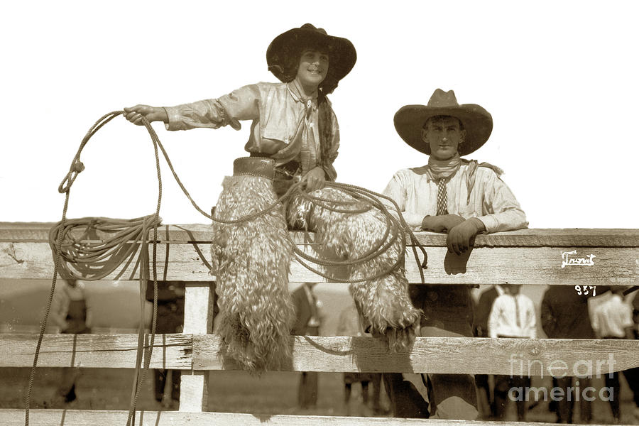 Salinas Rodeo Photograph - Jack and Nattie Hawn Salinas Rodeo 1913 by Monterey County Historical Society