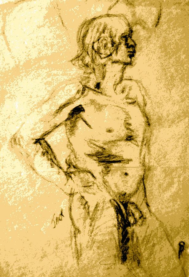 Nude Drawing - Jack Male Nude Model by Sheri Parris