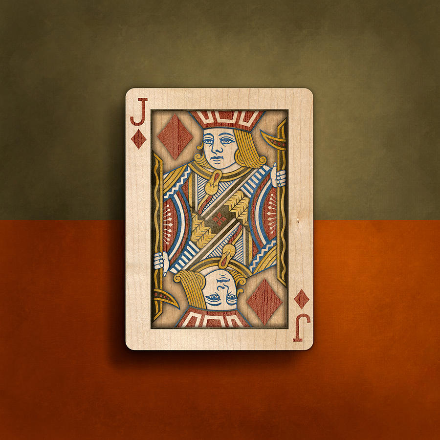 Jack of Diamonds in Wood Photograph by YoPedro