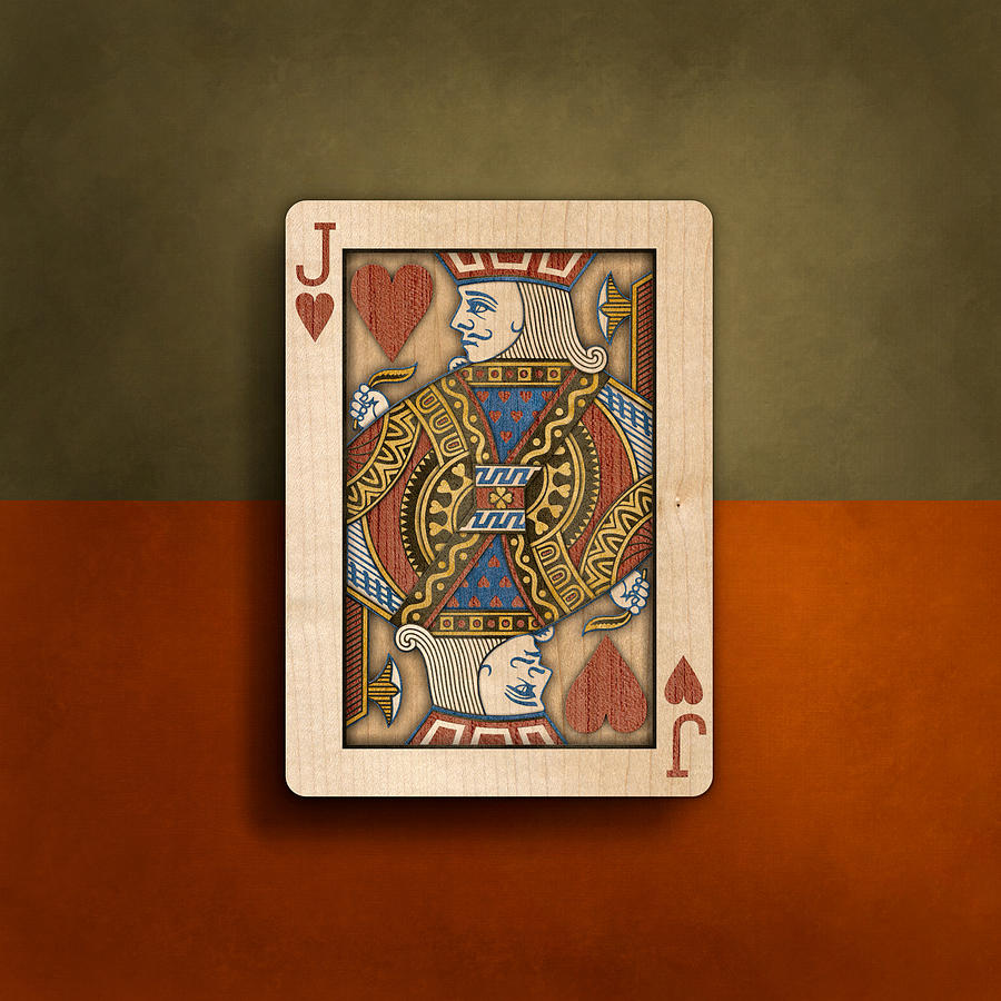 Jack of Hearts in Wood Photograph by YoPedro