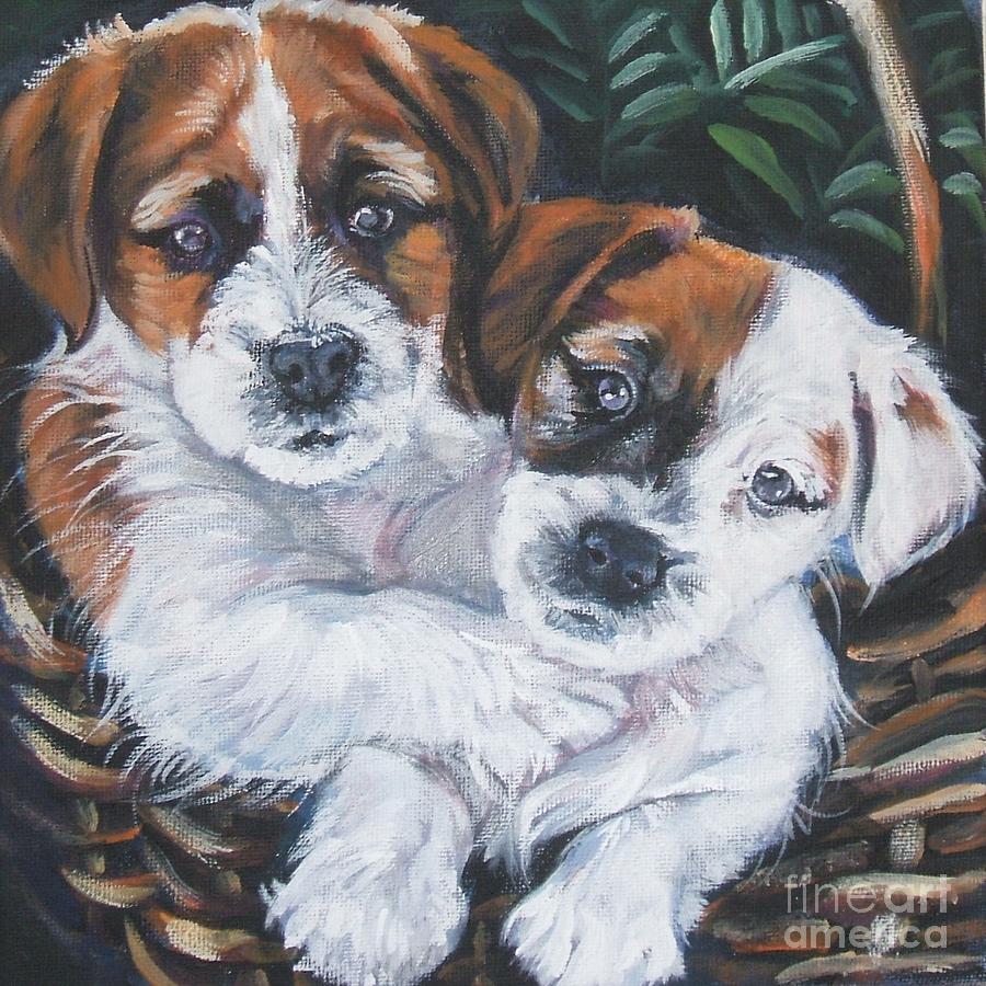 Jack Russell Terrier pups Painting by Lee Ann Shepard