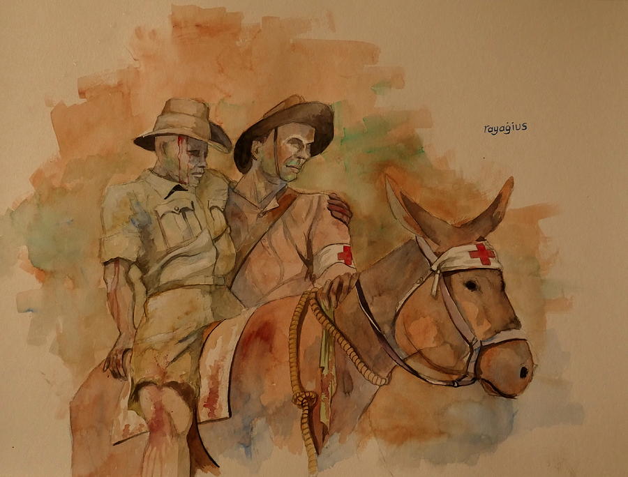 Jack Simpson and Duffy Painting by Ray Agius