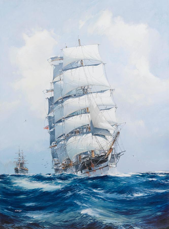 Jack Spurling The square-rigged wool clipper Argonaut under full sail ...