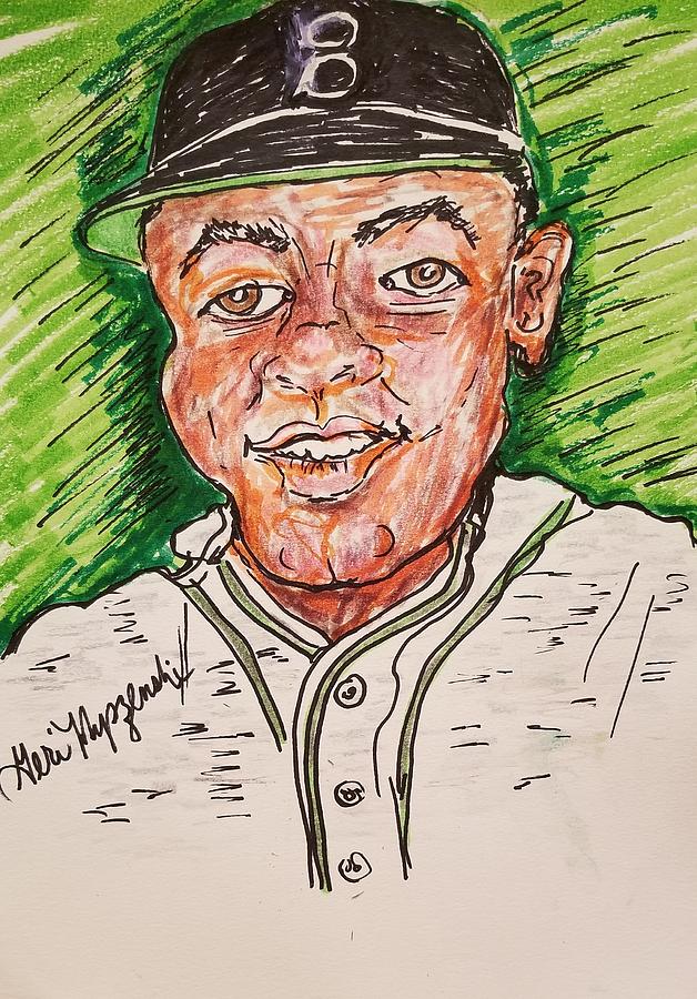 Jackie Robinson face drawing  American baseball player drawing