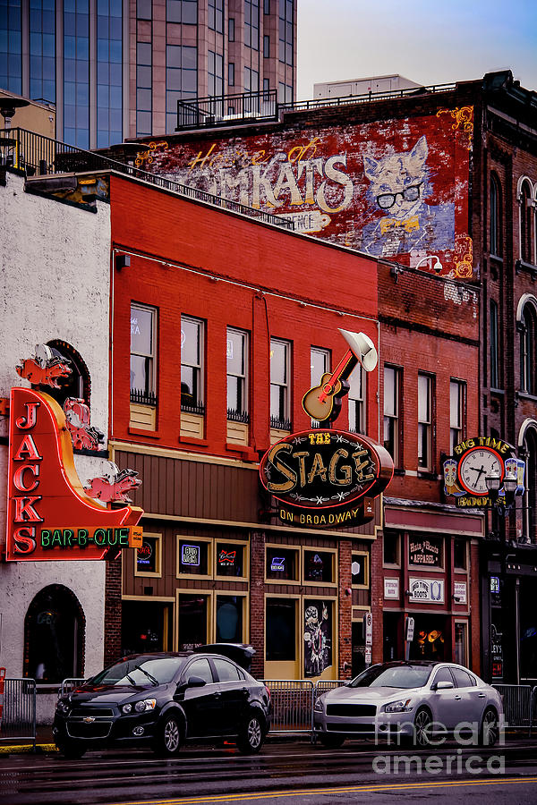 Jacks Bar-B-Que and The Stage on Broadway Photograph by Marina McLain