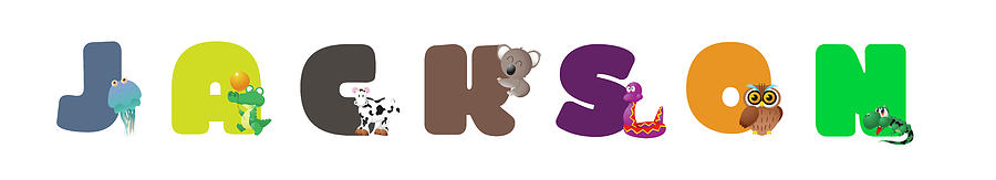 Jackson Mixed Media - Jackson Baby Name by Gina Dsgn Jackson Mixed Media - Jackson Baby Name by Gina Dsgn