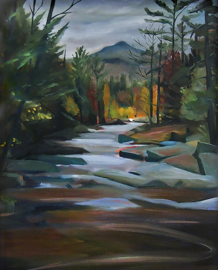Jackson Falls Plein Air Card Art Painting by Nancy Griswold