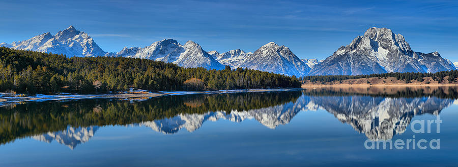 Jackson Lake Reflection Panorama Photograph by Adam Jewell