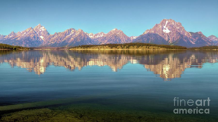 Jackson Lake Tetons Refection Photograph by Roxie Crouch