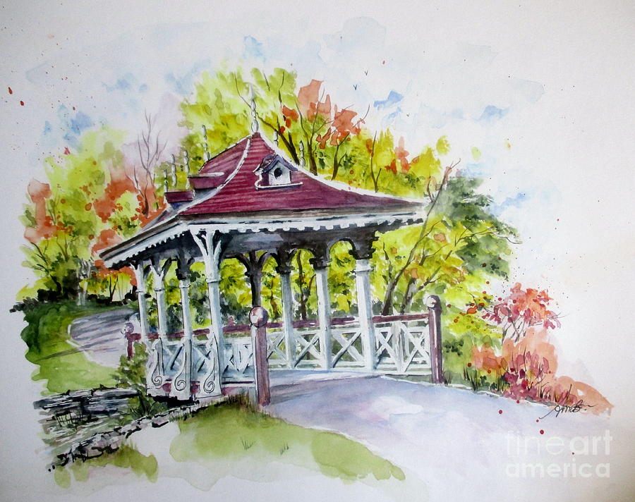 Jackson Park Bridge Painting by April McCarthy-Braca