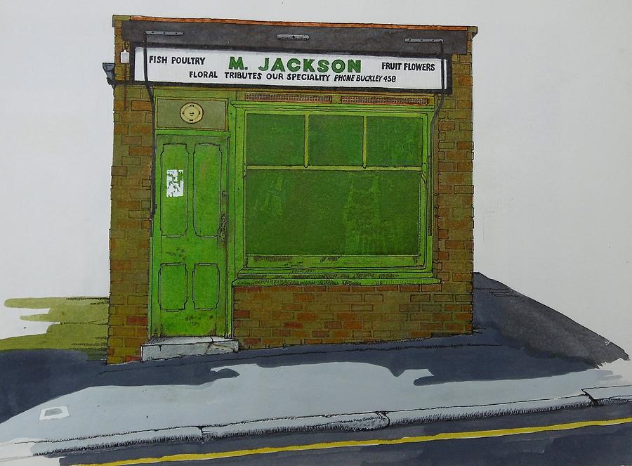 Shops Painting - Jacksons in Buckley by Alwyn Dempster Jones