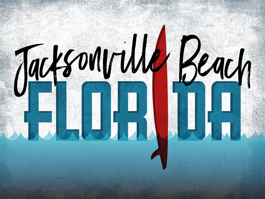 Beach Digital Art - Jacksonville Beach Red Surfboard	 by Flo Karp