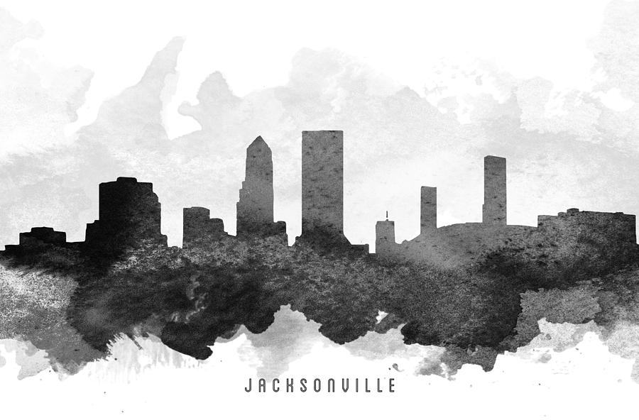 Jacksonville Painting - Jacksonville Cityscape 11 by Aged Pixel