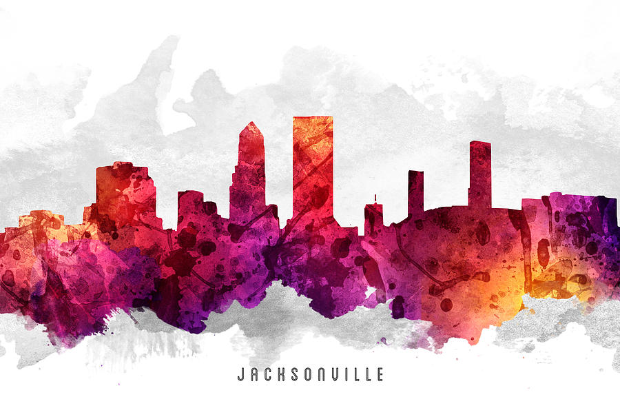 Jacksonville Painting - Jacksonville Florida Cityscape 14 by Aged Pixel