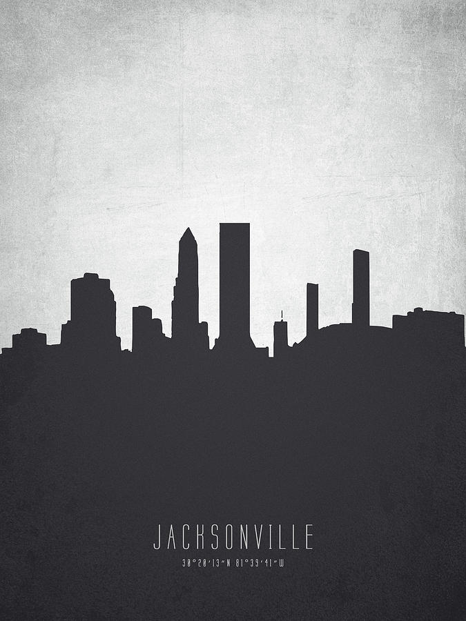 Jacksonville Painting - Jacksonville Florida Cityscape 19 by Aged Pixel