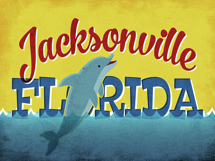 Jacksonville Digital Art - Jacksonville Florida Dolphin by Flo Karp