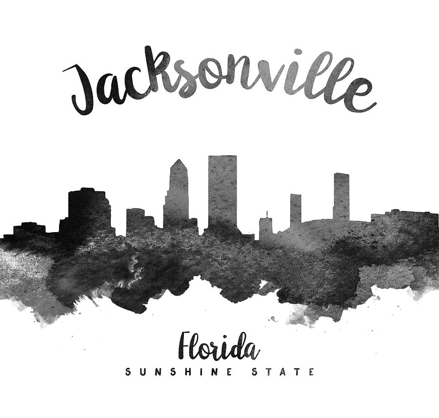 Jacksonville Painting - Jacksonville Florida Skyline 18 by Aged Pixel