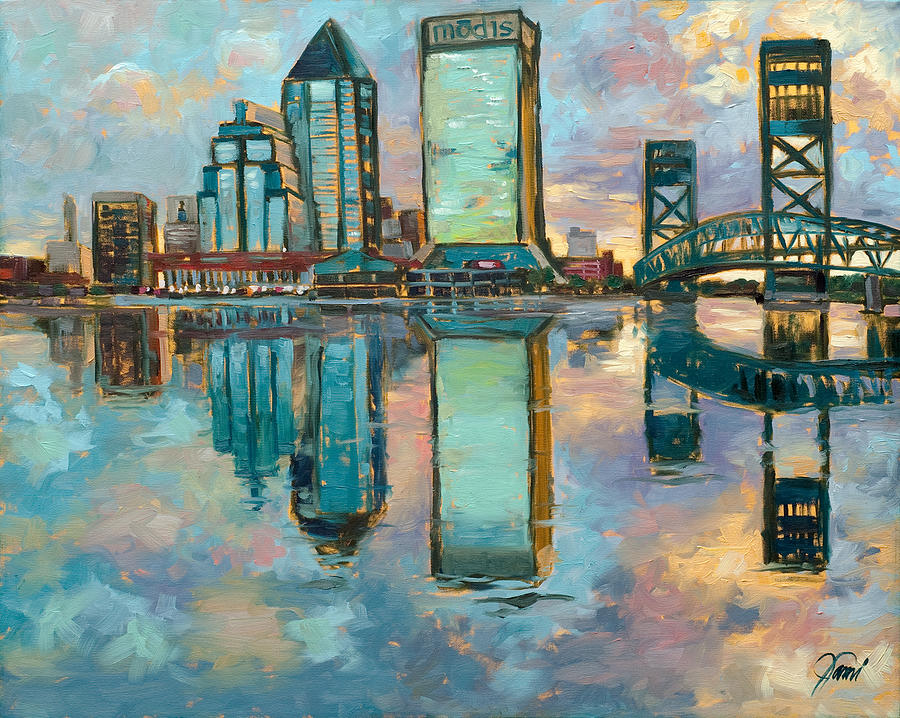 Landscape Painting - Jacksonville in the Morning by Jami Childers