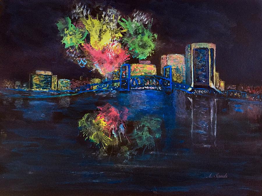 Jacksonville on the Fourth Painting by Anne Sands