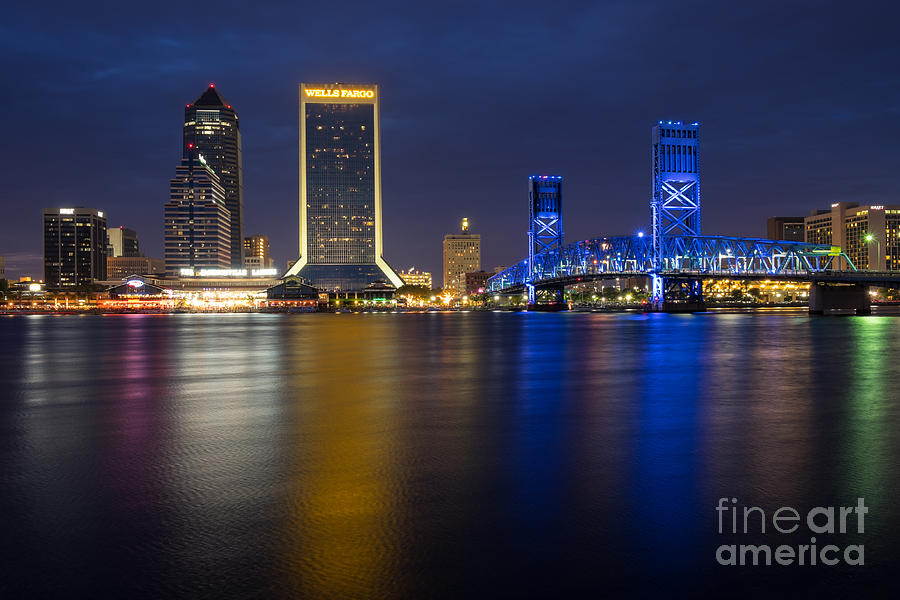 Jacksonville Skyline at Twilight Photograph by Dawna Moore Photography