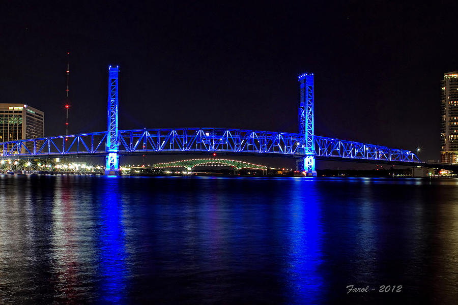 Jacksonvilles Blue Bridge Photograph by Farol Tomson