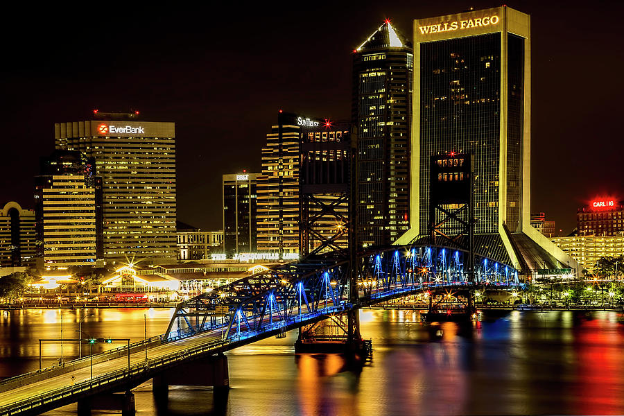 Jacksonville Photograph - Jacksonvilles Nighttime Skyline  by Kay Brewer