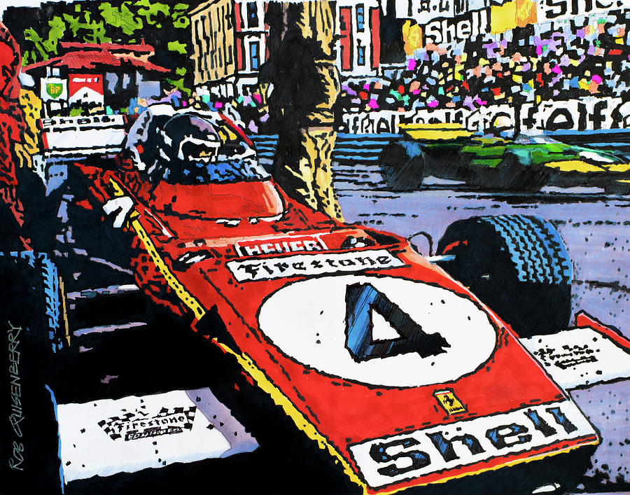 Ferrari Painting - Jacky Ickx at Monaco by Robert Quisenberry