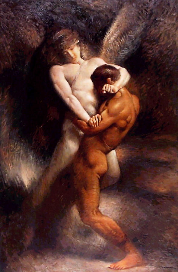 Genesis Painting - Jacob earns his name  by Leon Bonnat