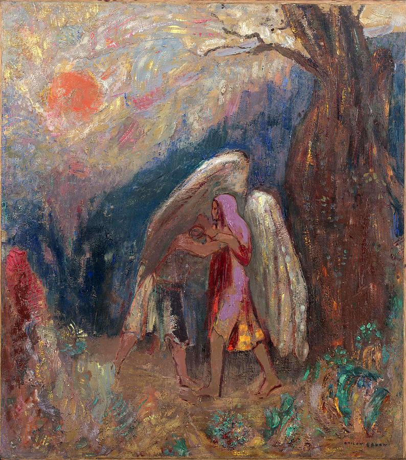 Jacob Wrestling with the Angel Painting by Odilon Redon