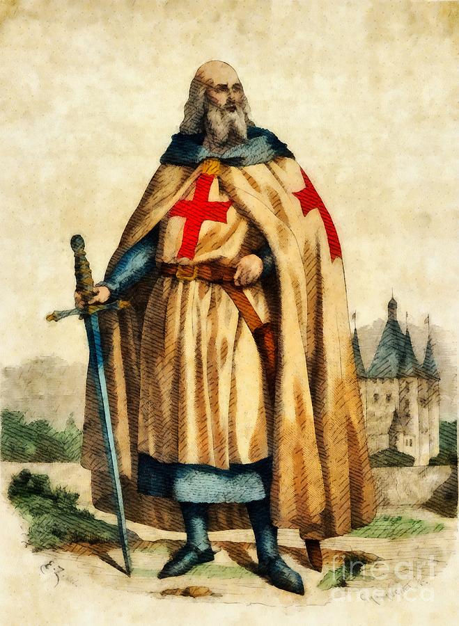 Knight Painting - Jacques De Molay, Last Grand Master of the Knights Templar by Esoterica Art Agency