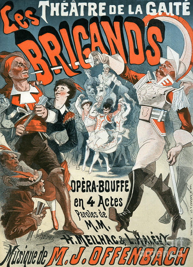 Jacques Offenbach  Les Brigands vintage poster Painting by Jules Cheret