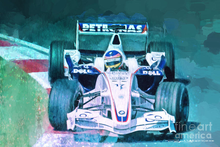 Jacques Villeneuve 2006 BMW Sauber F1 Digital Art by Roger Lighterness