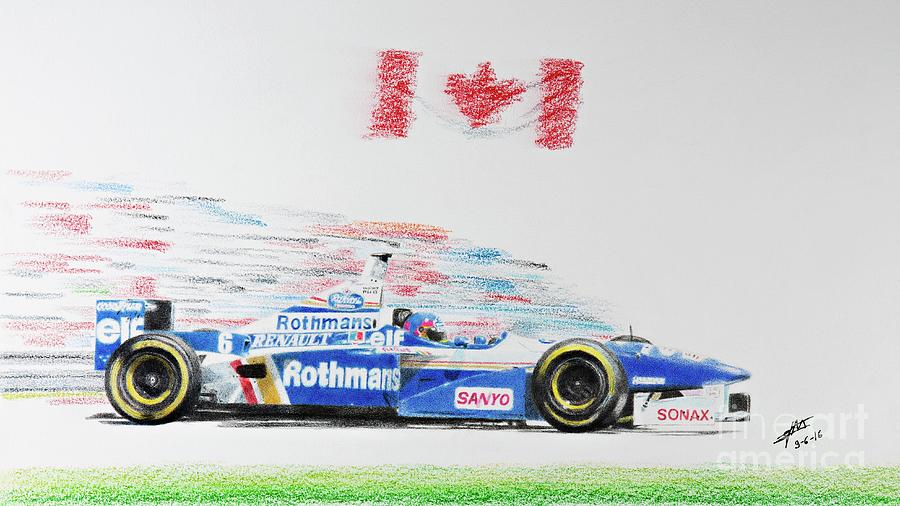 Jacques Villeneuve Williams FW18 Drawing by Lorenzo Benetton