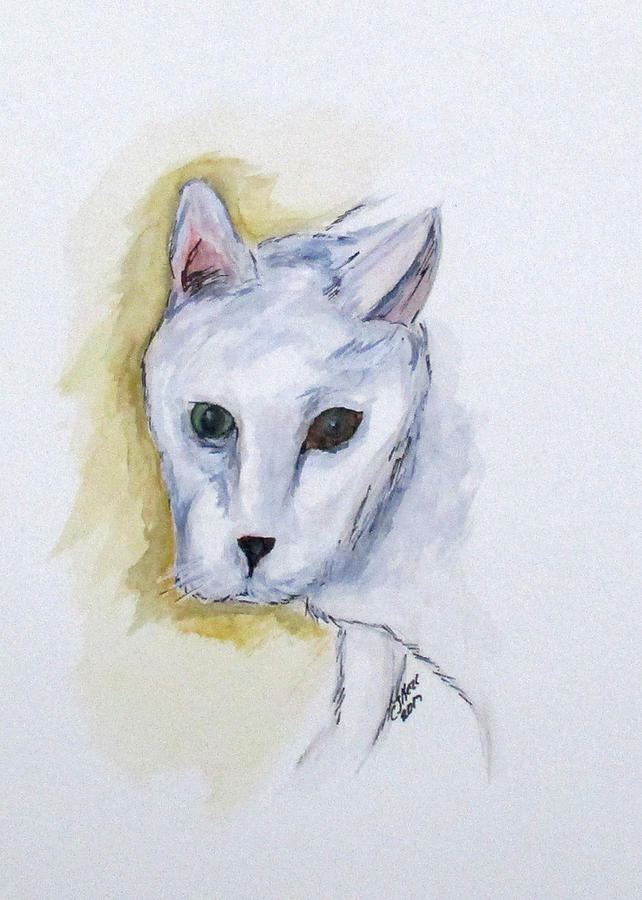 Jade The Cat Painting by Clyde J Kell