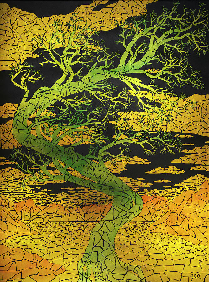 Jade tree Mixed Media by Jon Carroll Otterson