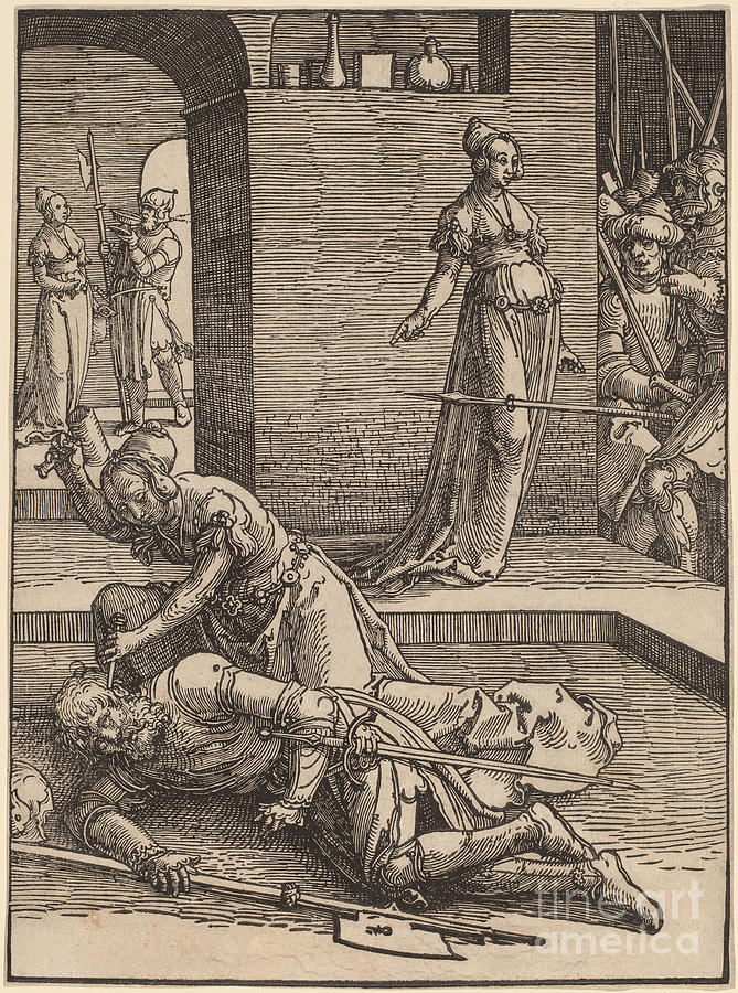 Jael Killing Sisera Drawing by Lucas Van Leyden
