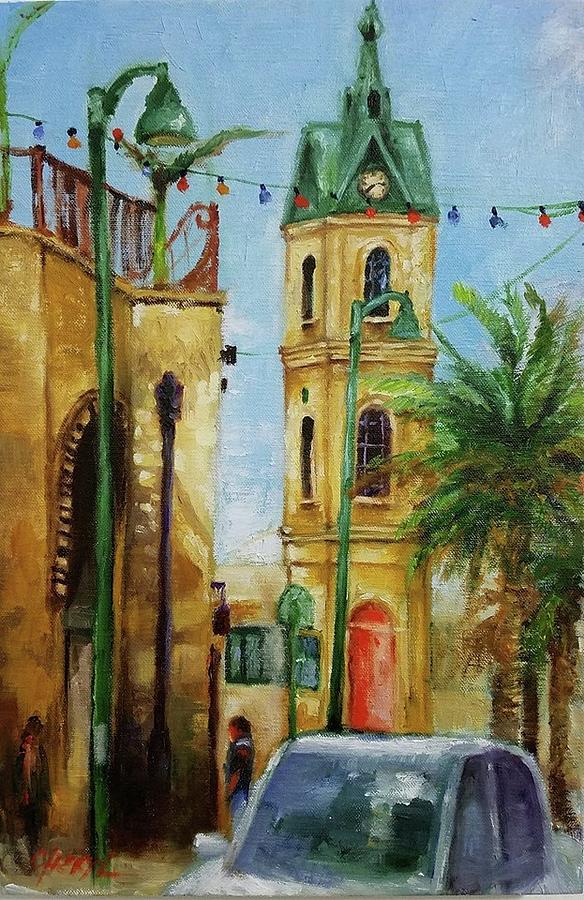 Jaffa Clock Tower Painting by Cheryl Abling - Fine Art America