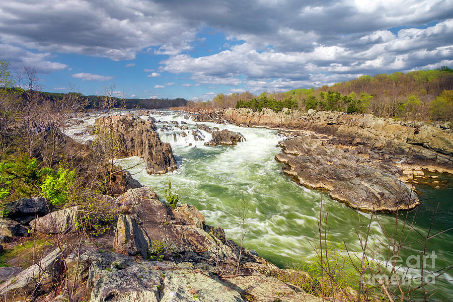 Jagged Rocks of Great Falls of the Potomac Photograph by Karen Jorstad