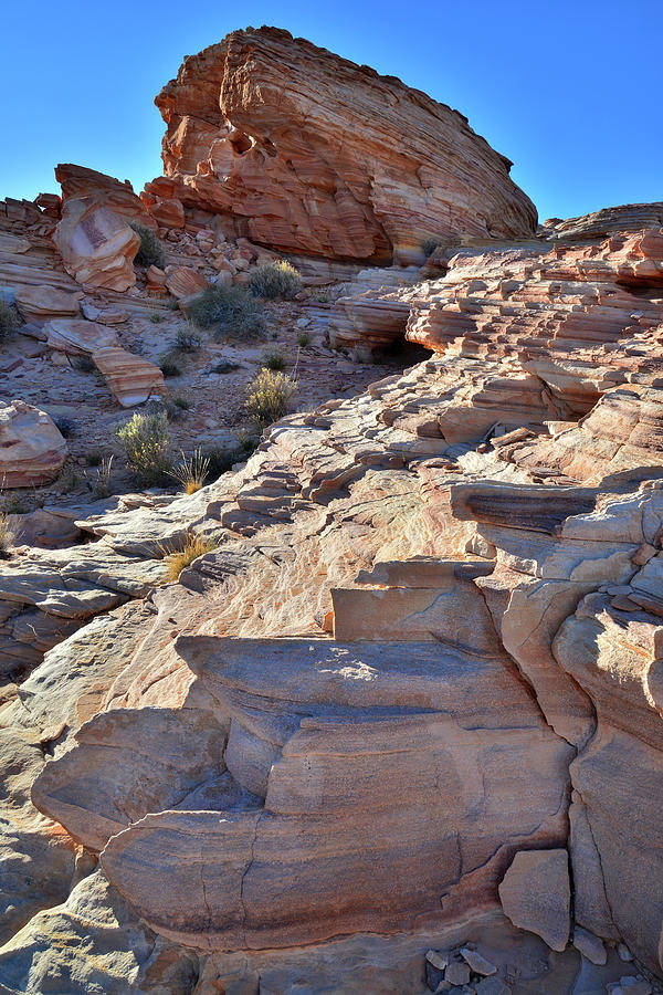 Jagged Sandstone Steps in Valley of Fire Photograph by Ray Mathis