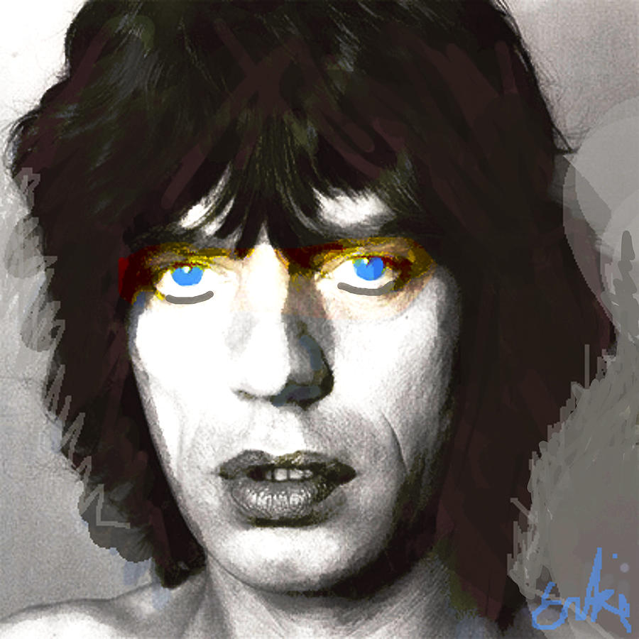 Jagger 1960s by enki Drawing by Enki Art - Pixels