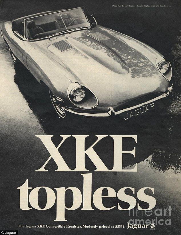 Jaguar automobile xke topless advert Photograph by Vintage Collectables