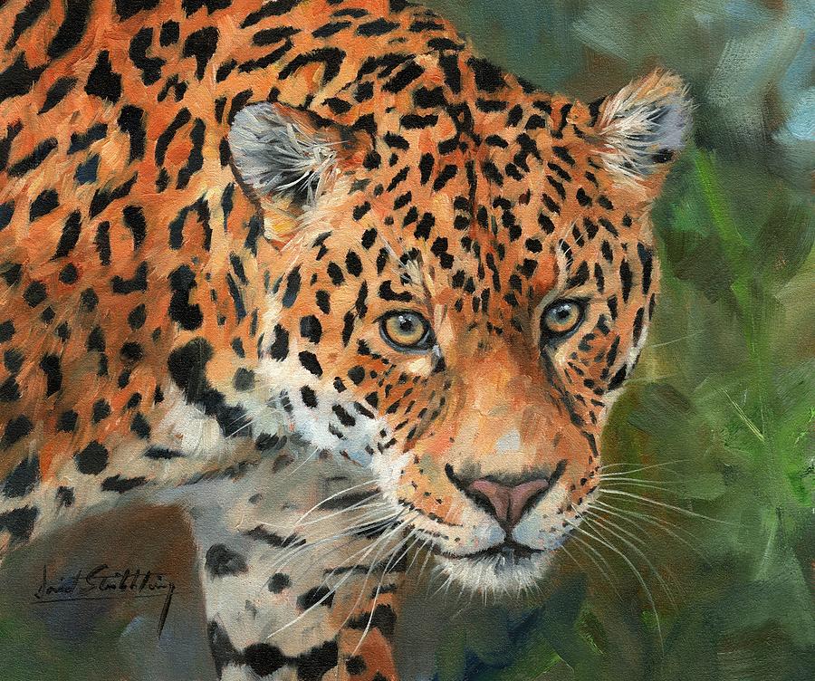 Jaguar Big Cat Painting by David Stribbling