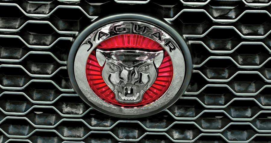 Transportation Digital Art - Jaguar Cars Emblem  v2 by John Straton