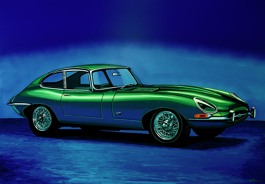 Jaguar E-Type 1967 Painting Painting by Paul Meijering