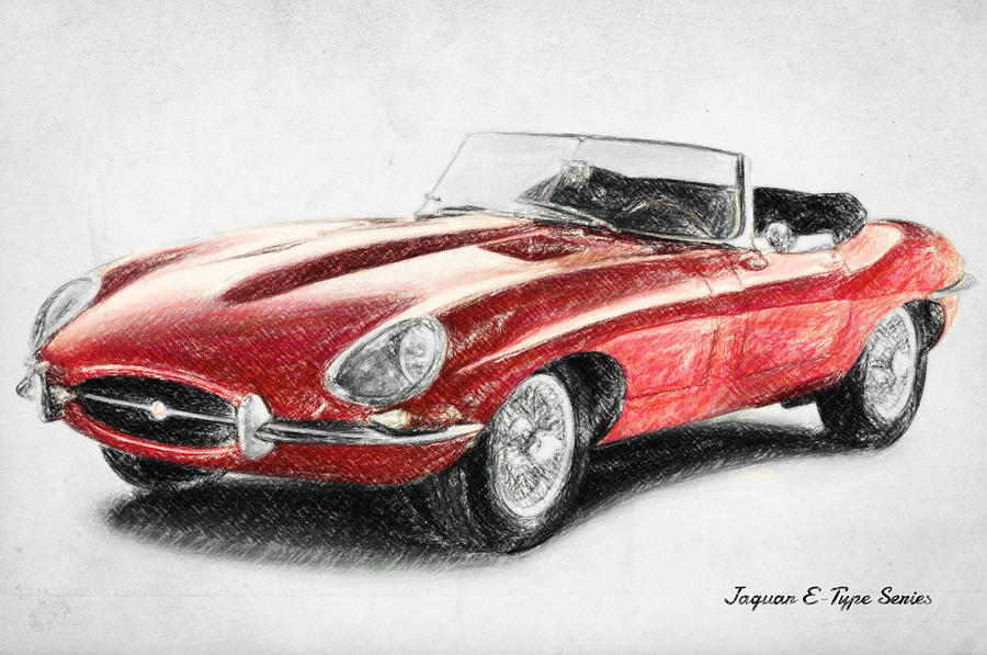 jaguar e type drawing