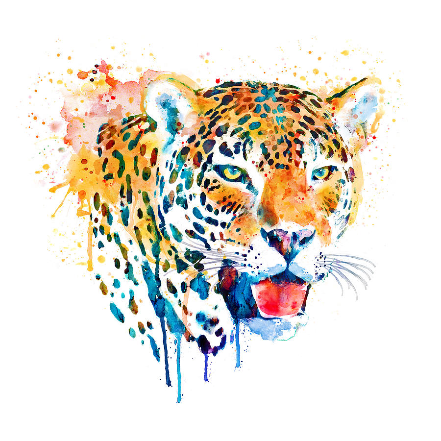 Jaguar Head Painting by Marian Voicu