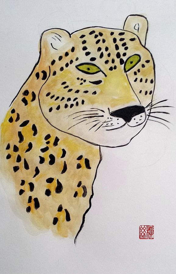 Jaguar Man Painting by Margaret Welsh Willowsilk