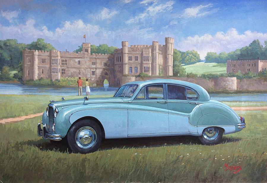 Castle Painting - Jaguar Mk X by Mike Jeffries