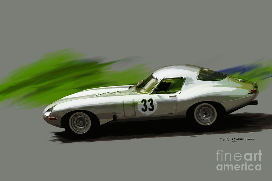 Jaguar racing Digital Art by Roger Lighterness